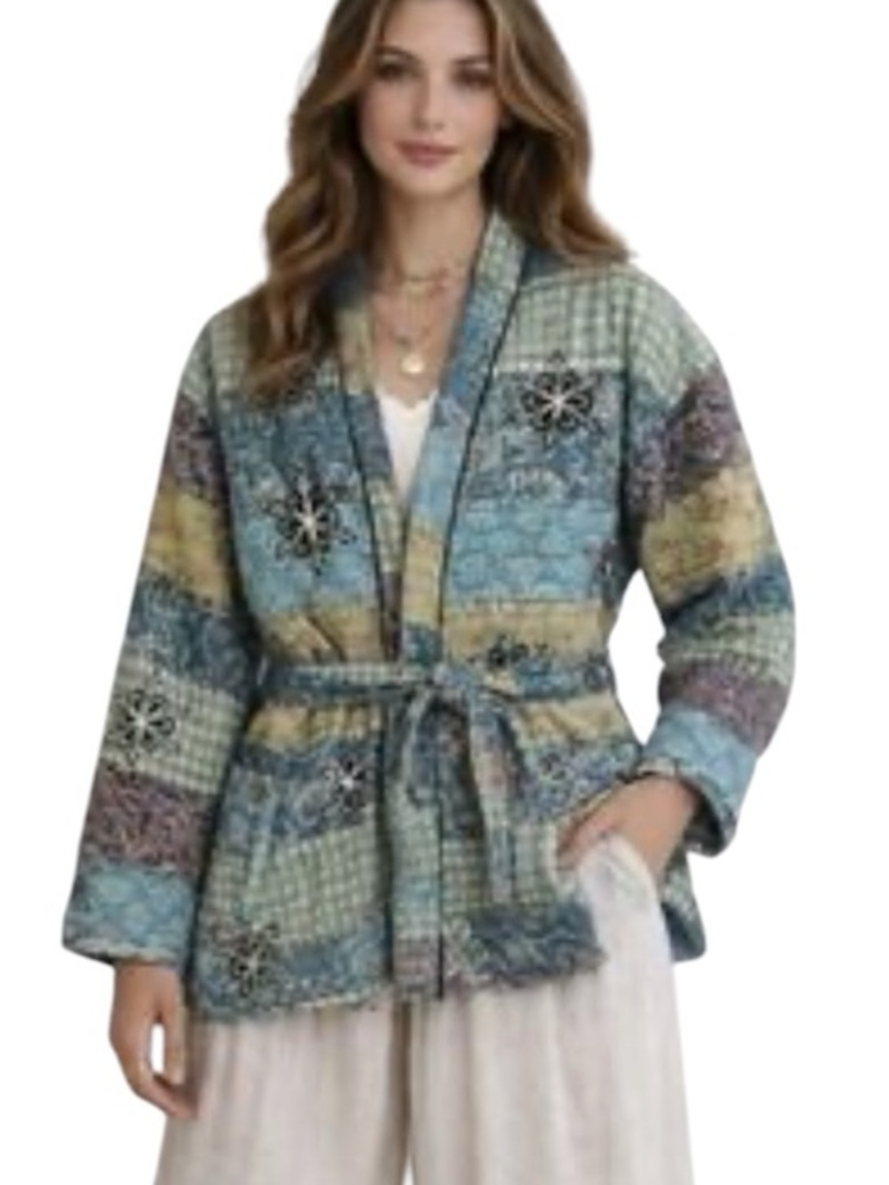 Young Threads Cozy Quilted Patchwork Jacket